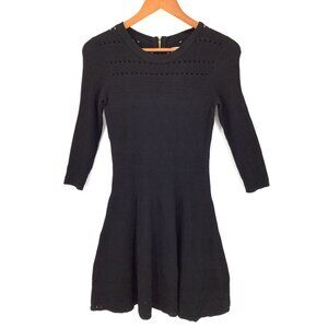 Eliza J Women's Black Knit Fit & Flare Skater Dress S